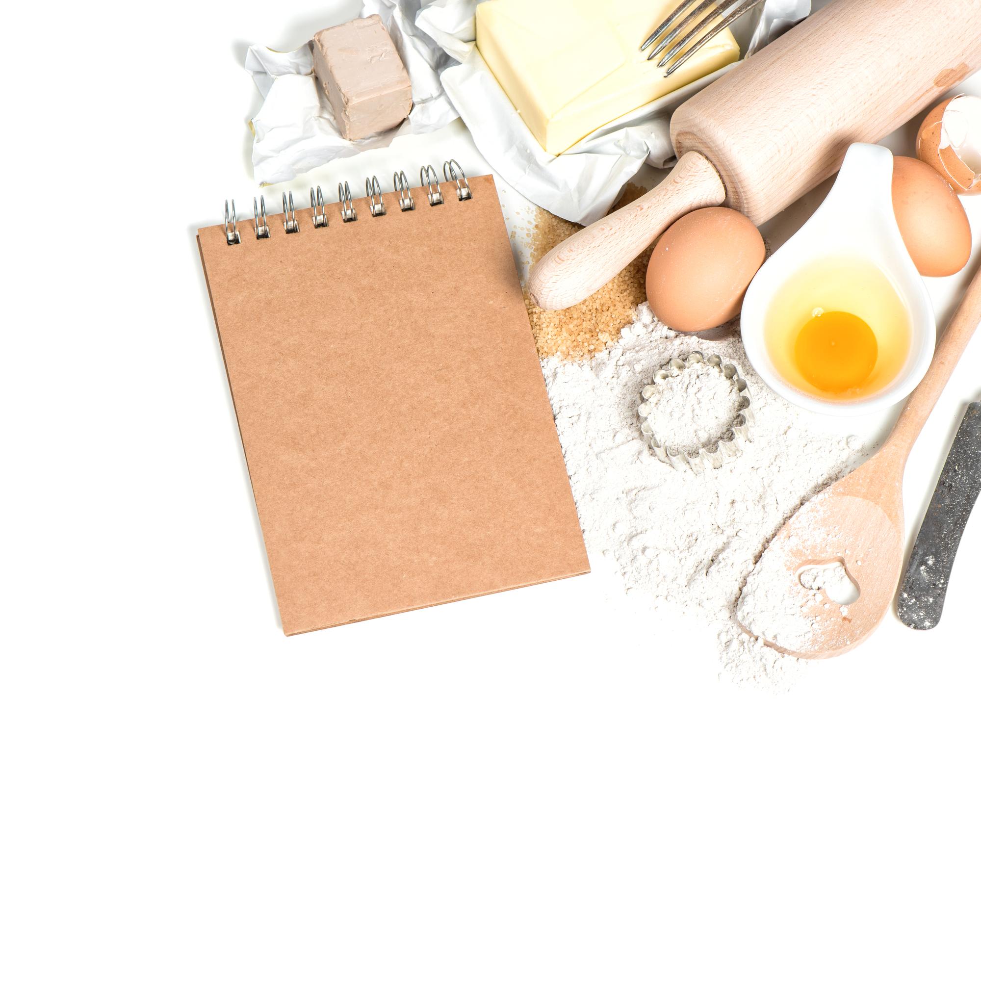 Workshop table with tools and ingredients